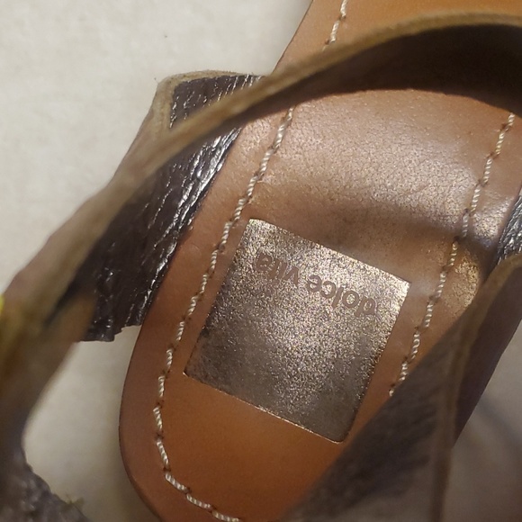 DOLCE VITA Leather Block silver Heel sandals - Picture 8 of 12